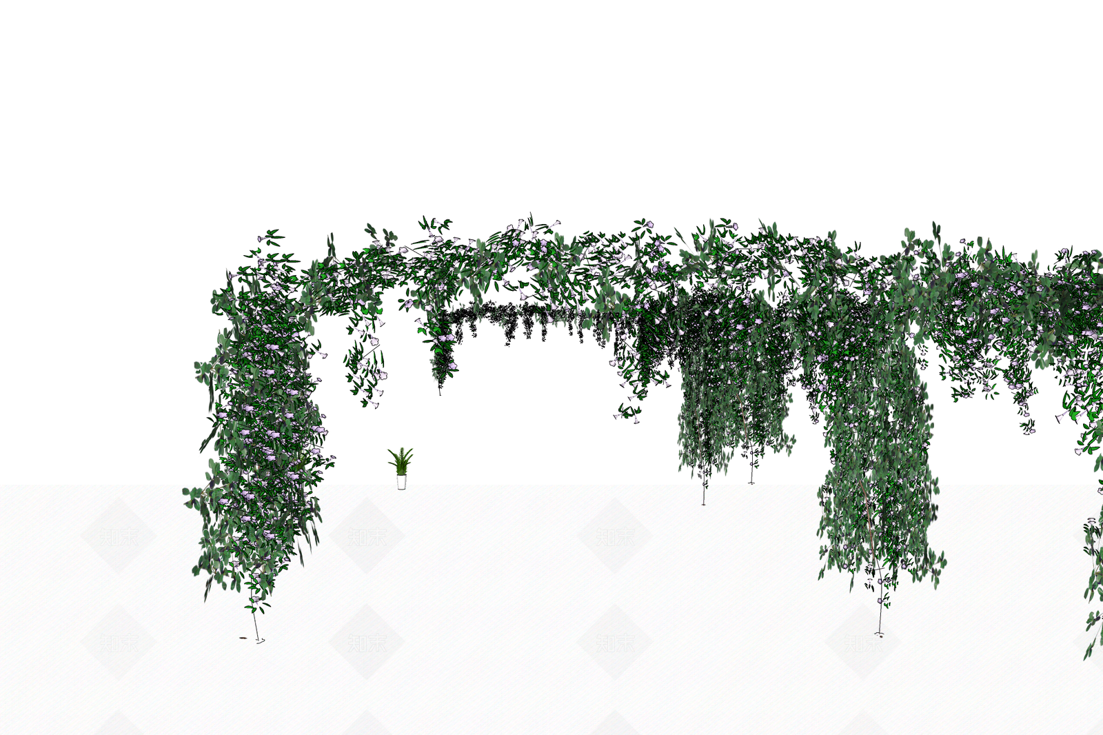 现代绿植墙SU模型下载【ID:295315250】
