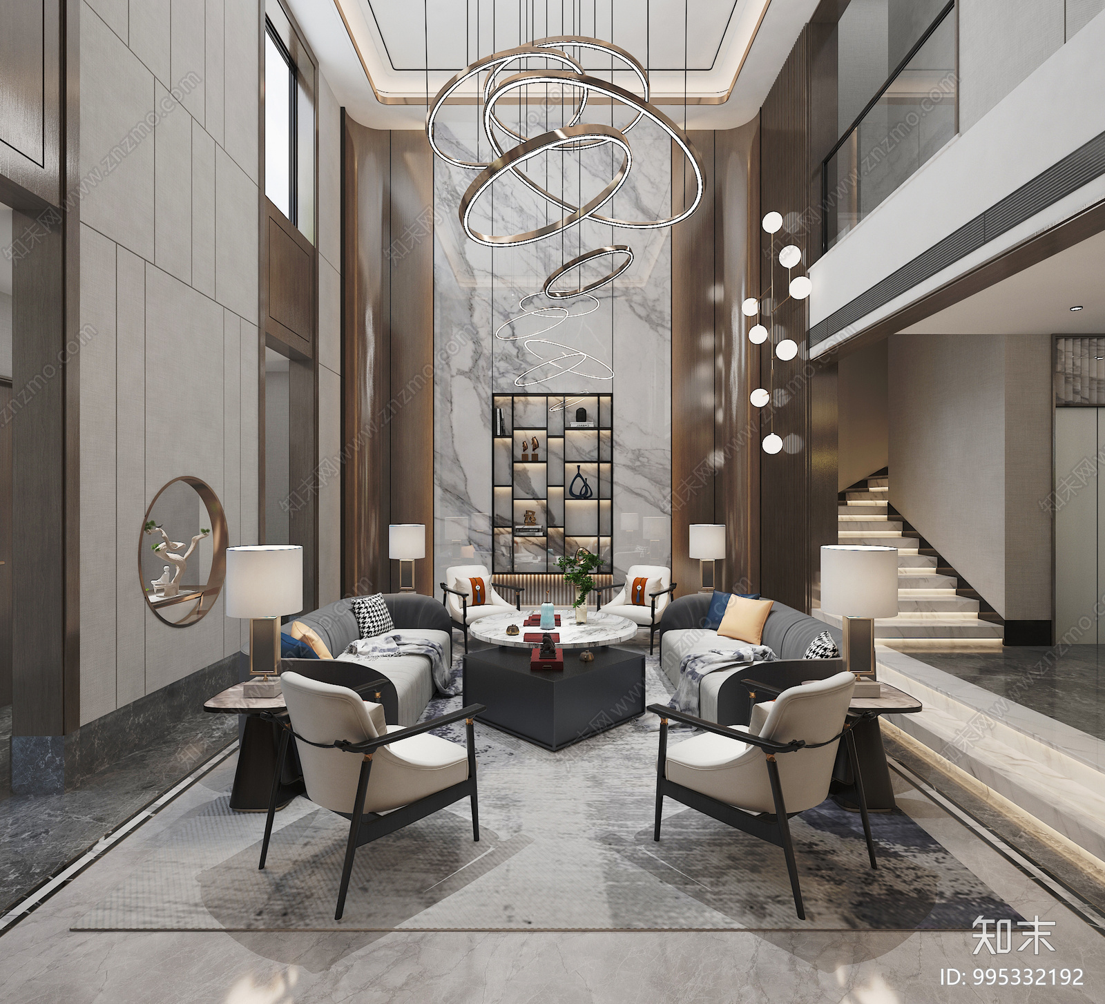 现代简约别墅大宅施工图施工图下载【ID:995332192】