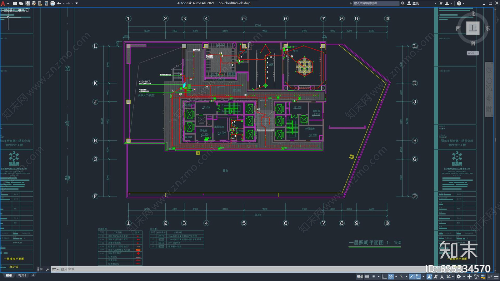 现代简约餐厅会所cad施工图下载【ID:695334570】