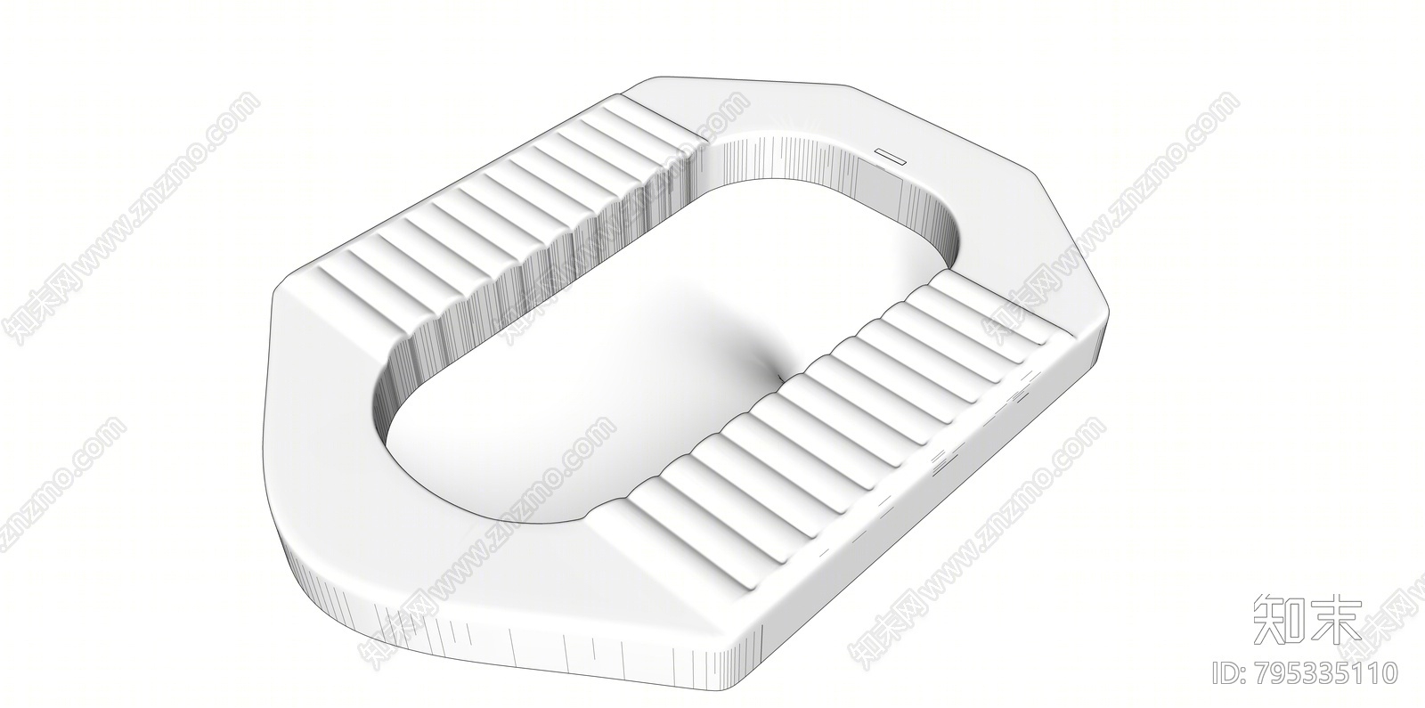 现代蹲便器SU模型下载【ID:795335110】