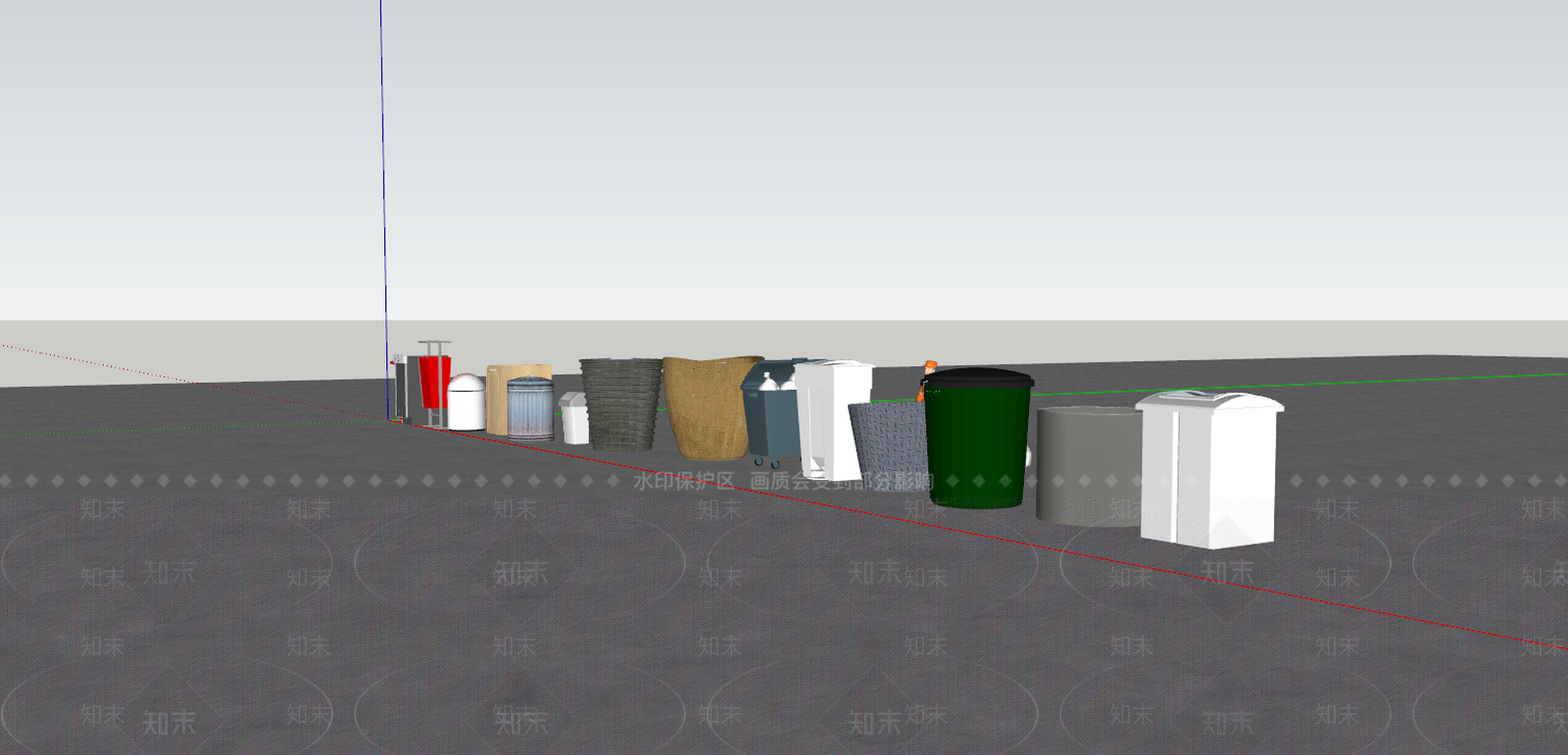 工业垃圾桶SU模型下载【ID:395335064】