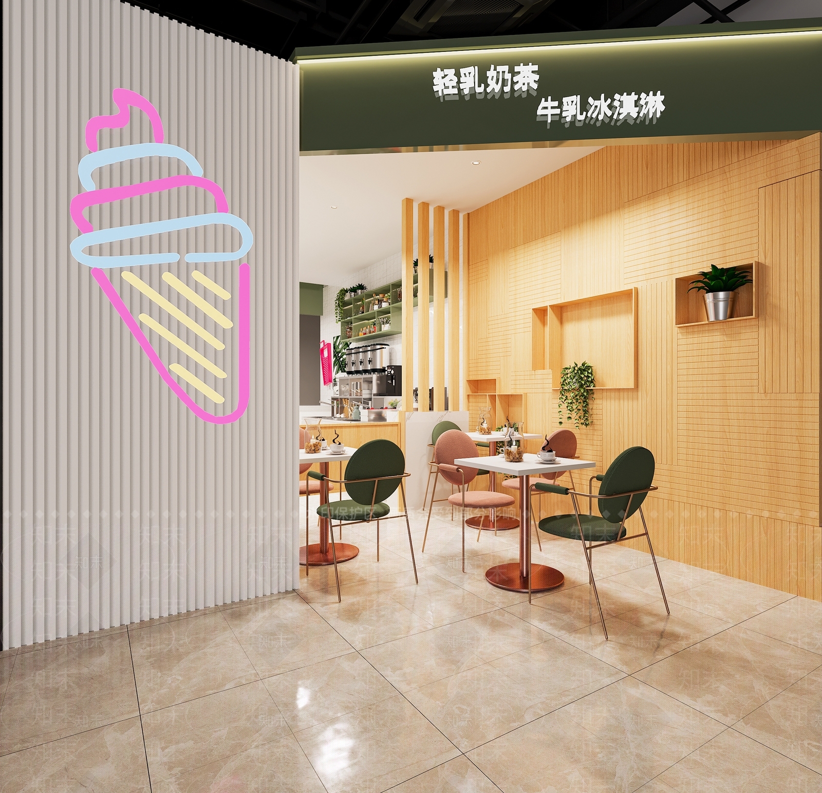 现代奶茶咖啡店3D模型下载【ID:295338822】