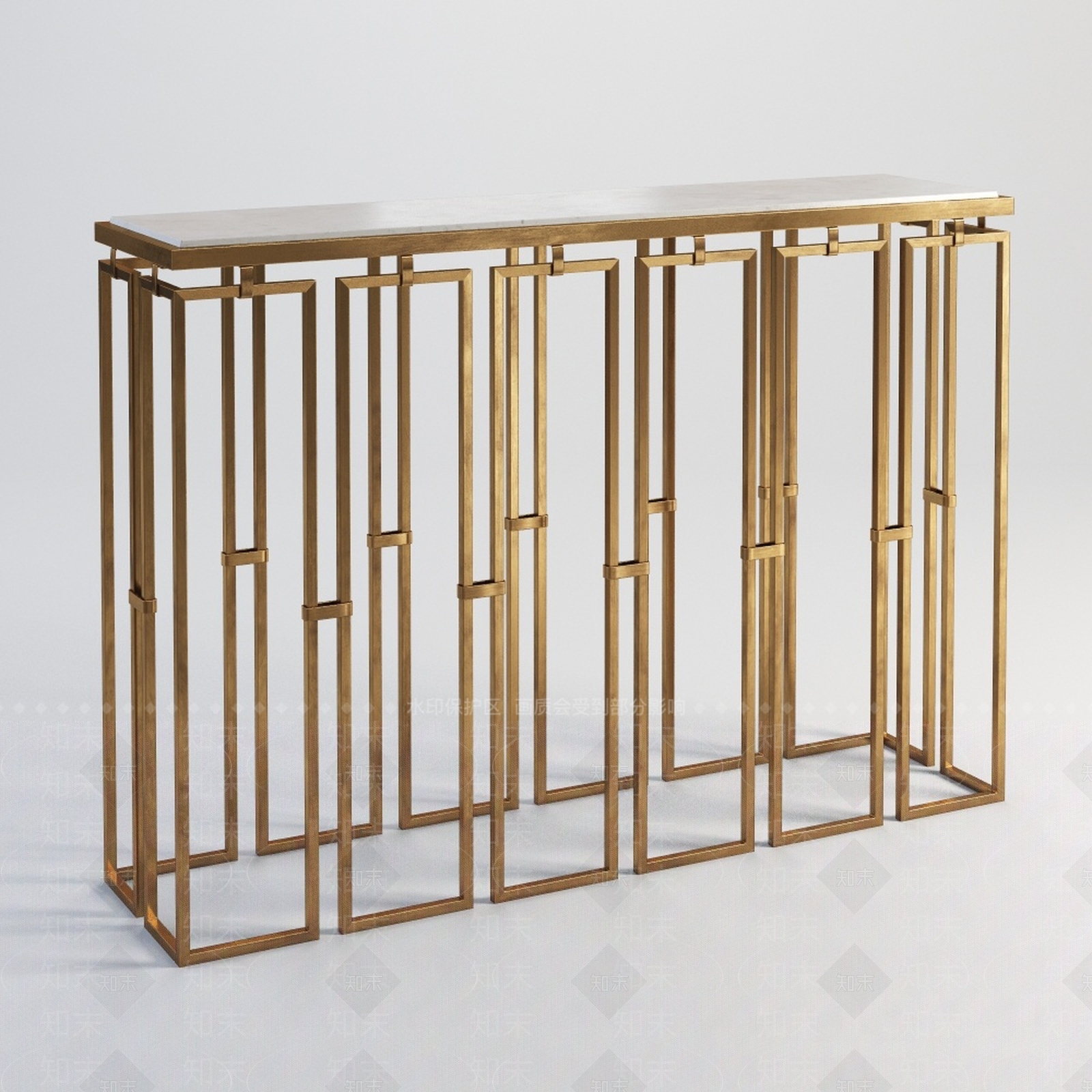 现代金属端景条案3D模型下载【ID:995340294】