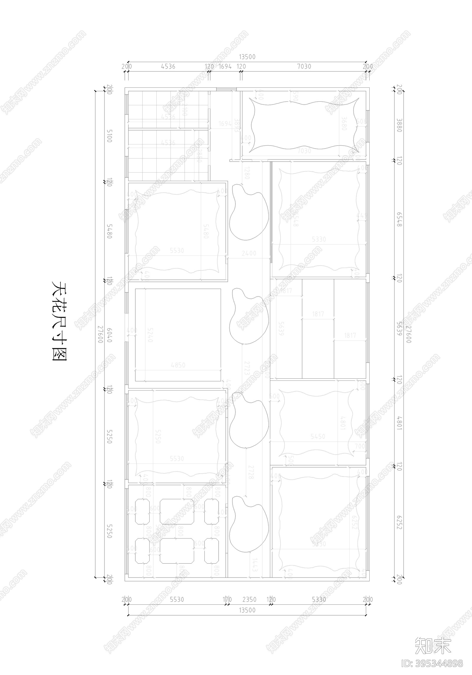 现代简约儿童美术机构cad施工图下载【ID:395344898】