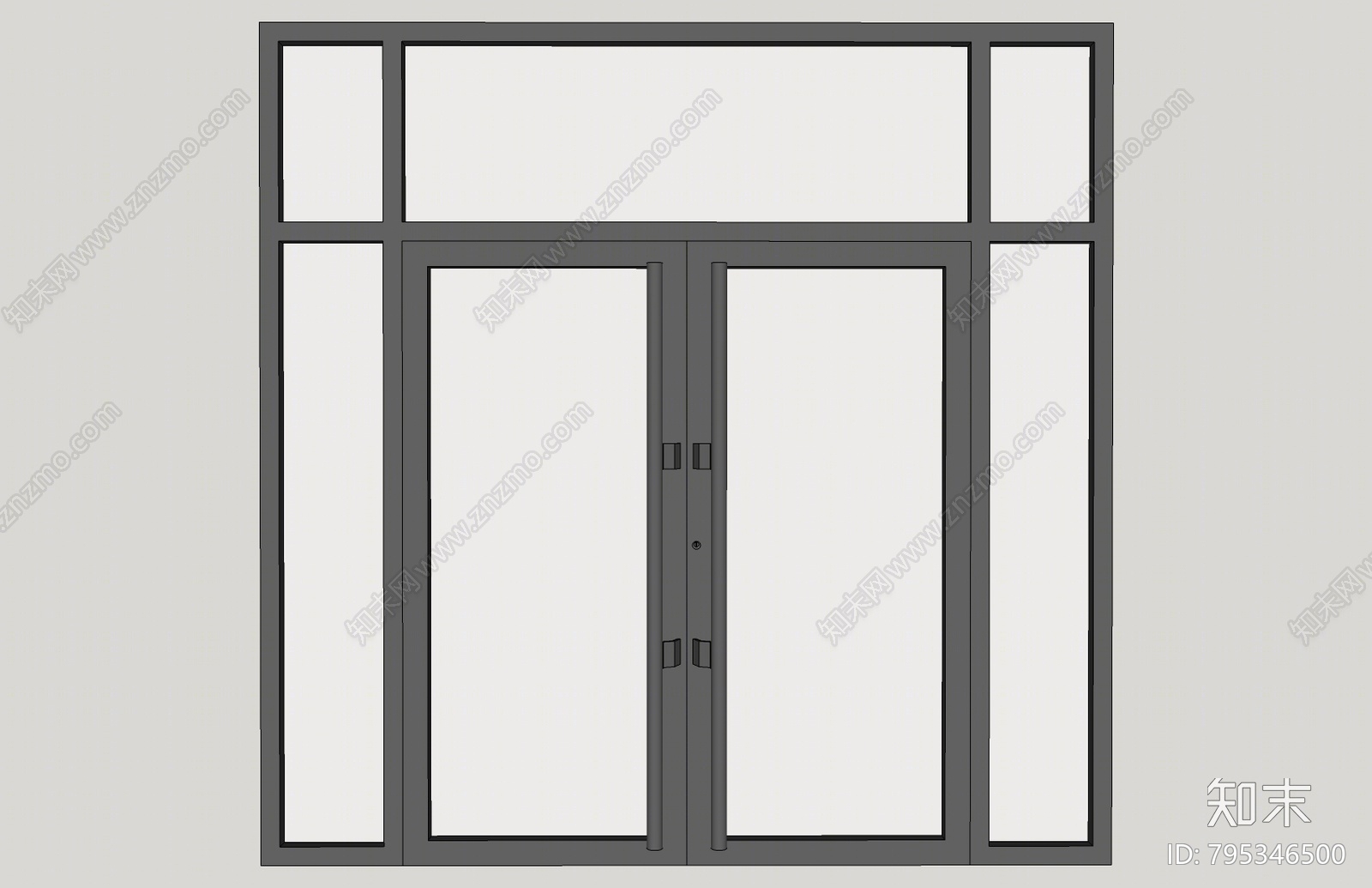 现代玻璃大门SU模型下载【ID:795346500】
