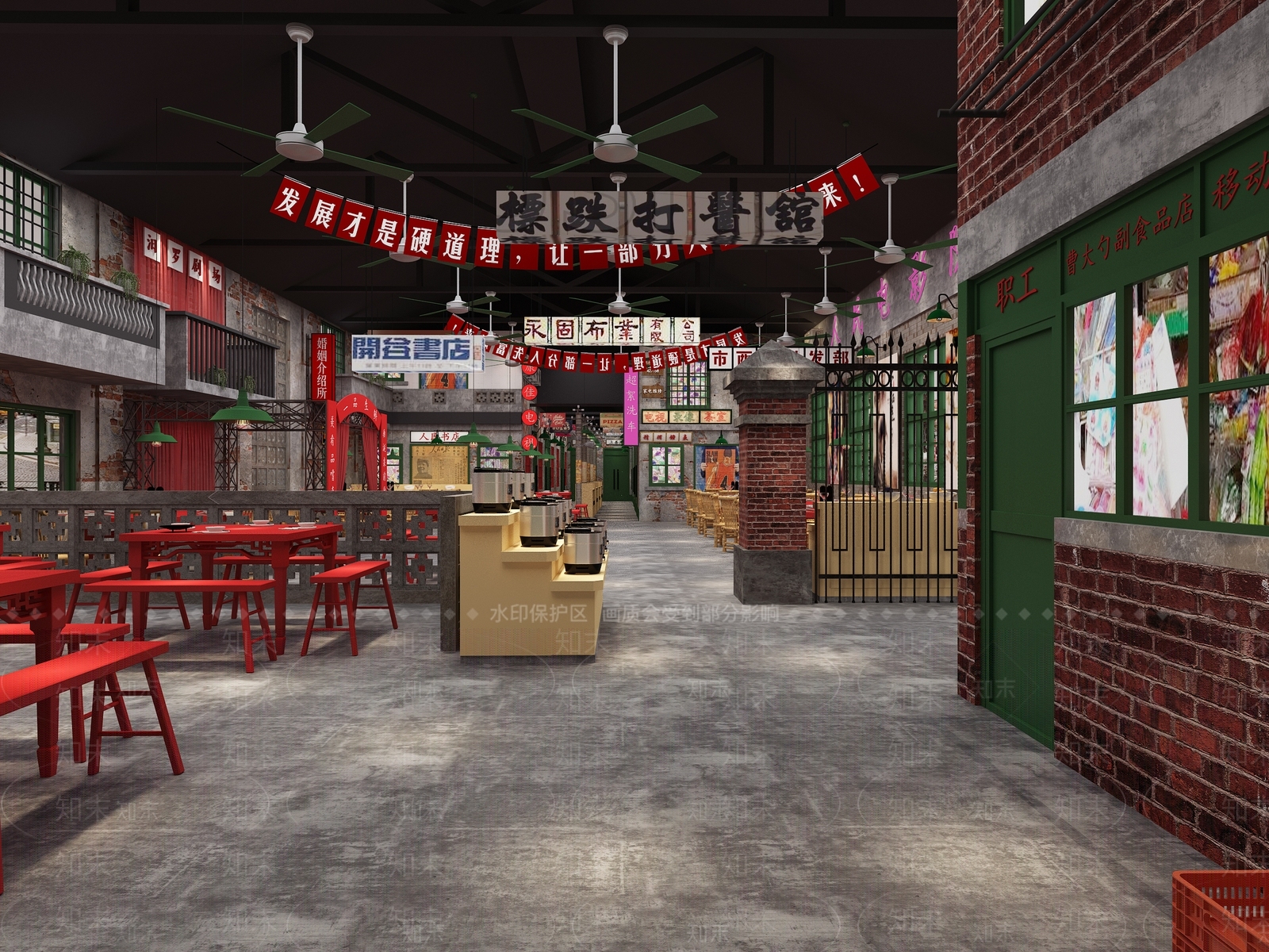 工业风火锅店3D模型下载【ID:395346259】