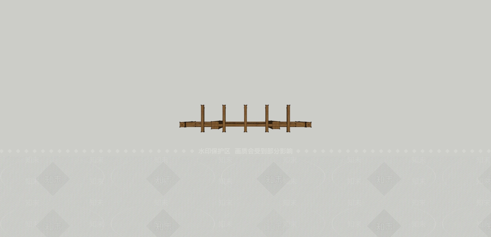 新中式栅栏栏杆SU模型下载【ID:395364332】
