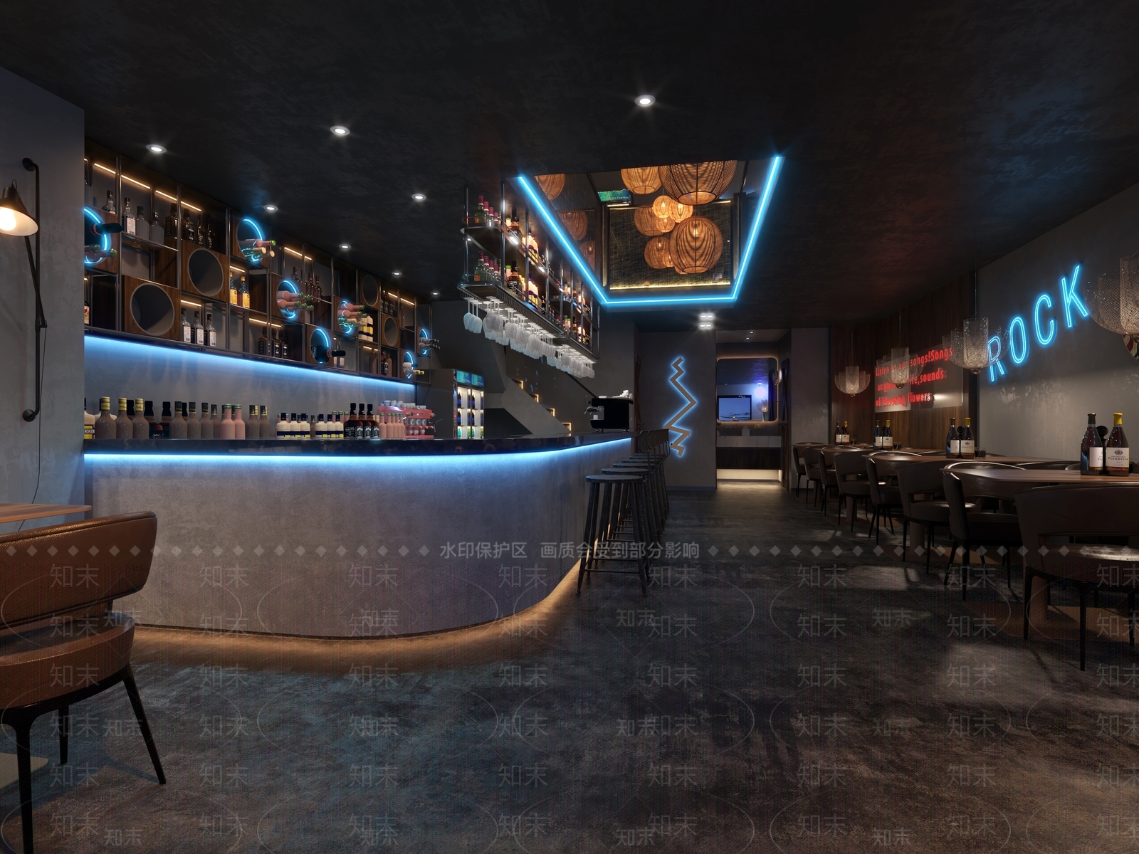 工业风酒吧清吧3D模型下载【ID:495367453】