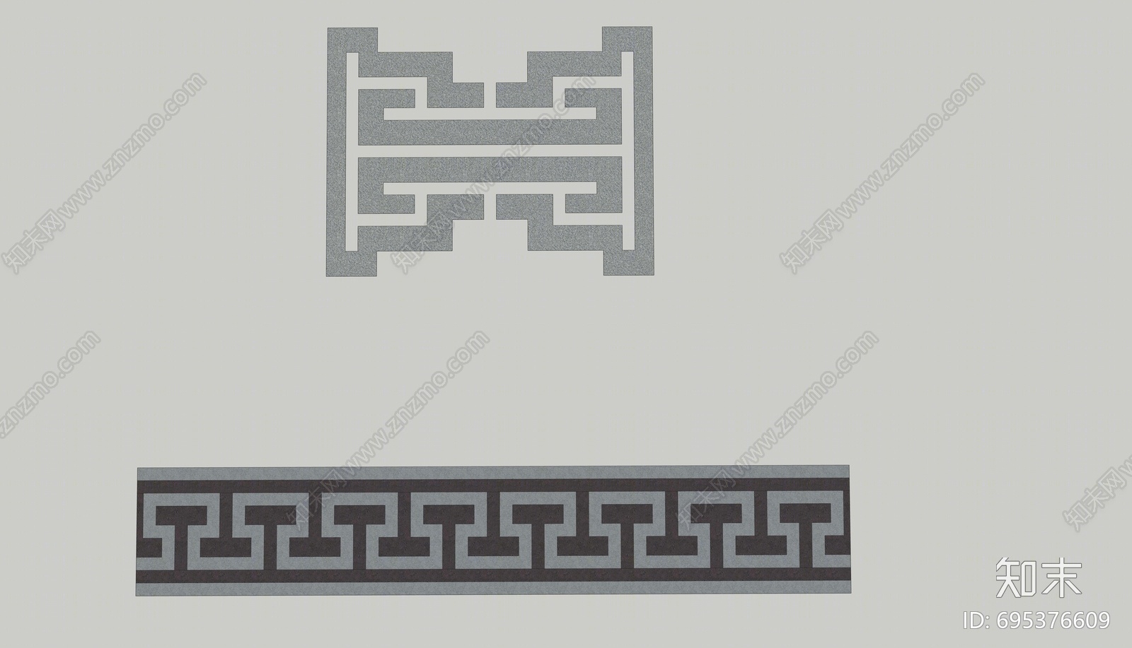 新中式回纹地面铺装SU模型下载【ID:695376609】