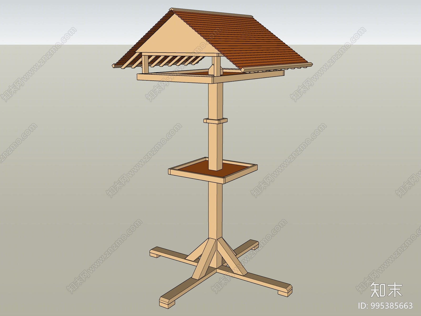 欧式鸟投食架SU模型下载【ID:995385663】
