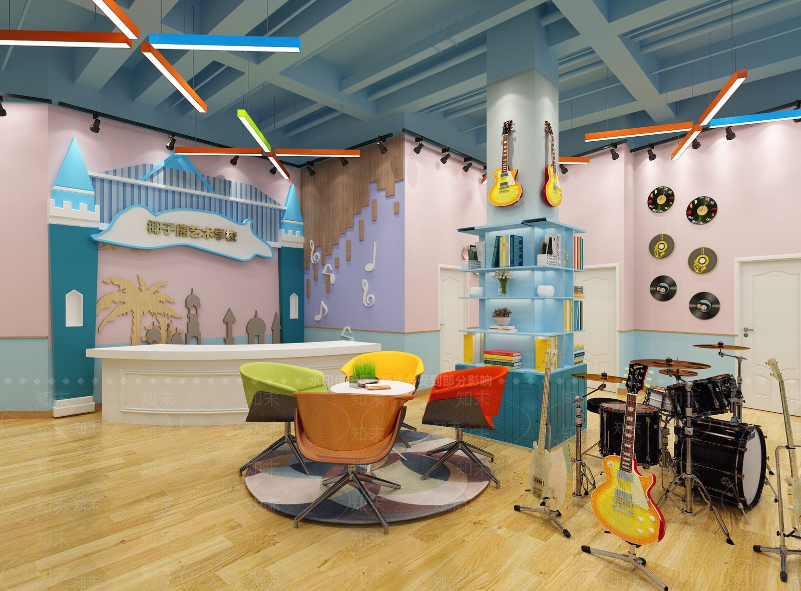 现代音乐艺术培训教育学校3D模型下载【ID:395389466】