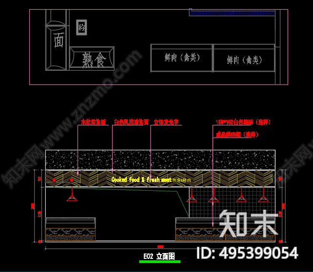 工业风超市cad施工图下载【ID:495399054】