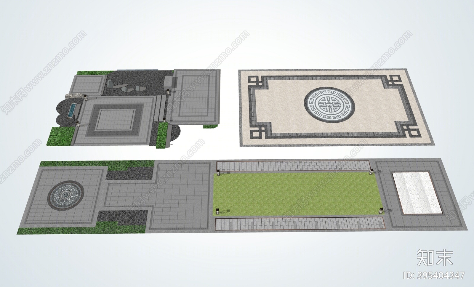 中式铺装SU模型下载【ID:395404347】