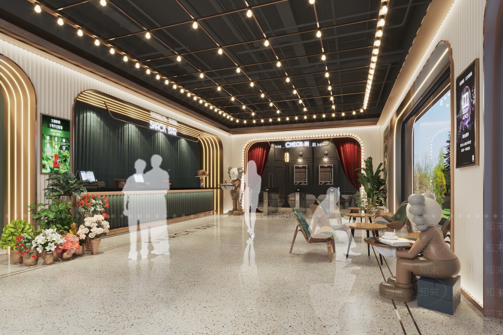 现代电影院大厅3D模型下载【ID:595437125】