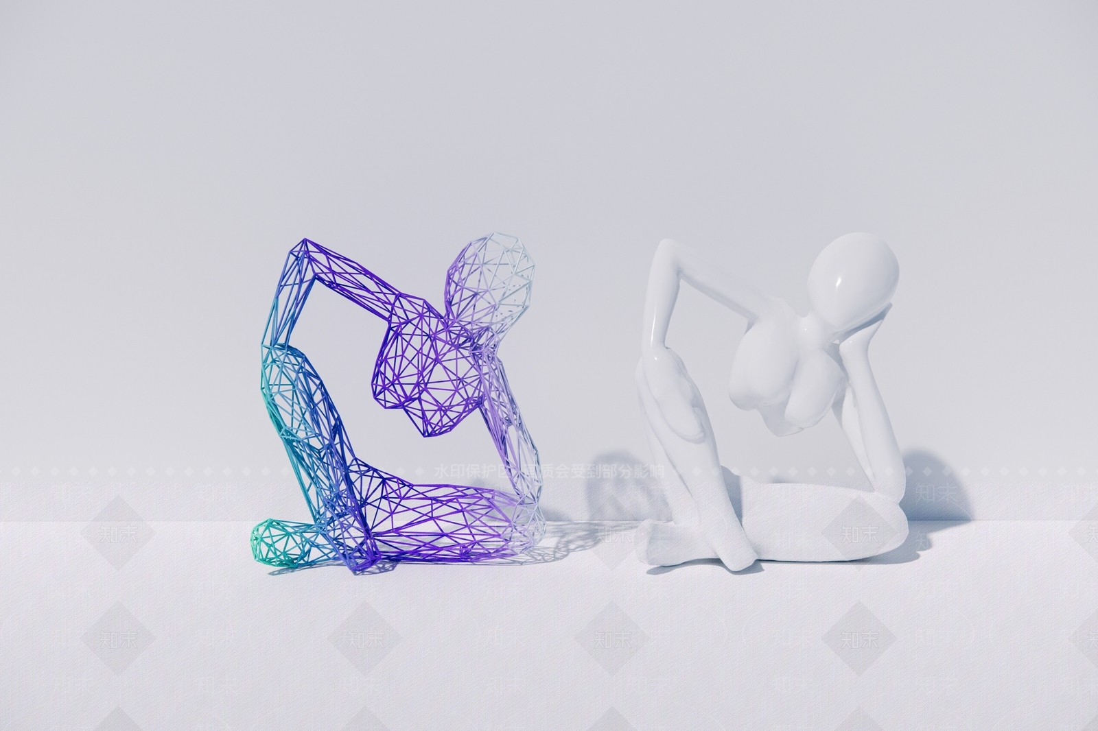 现代创意几何雕塑SU模型下载【ID:695441801】