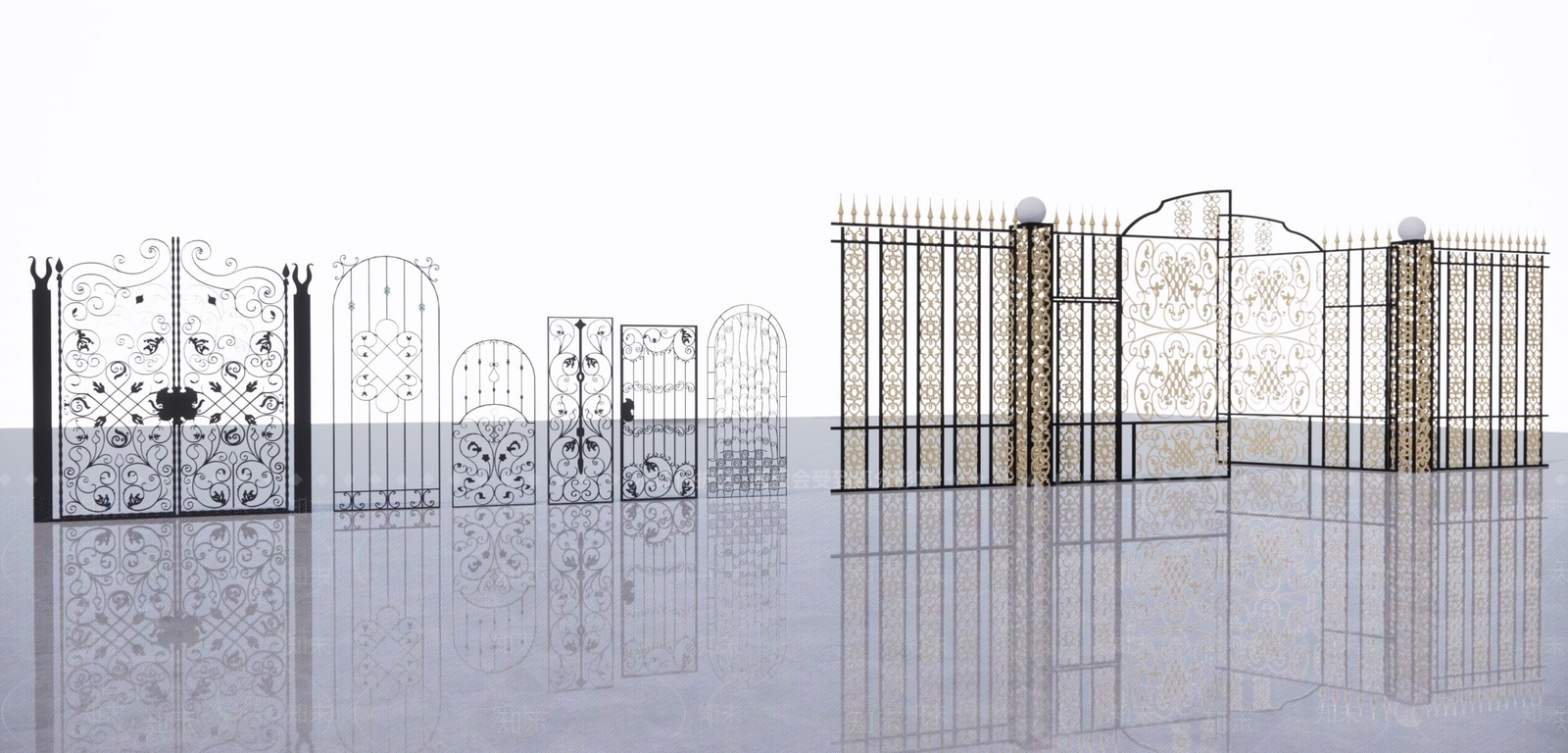 欧式铁艺大门SU模型下载【ID:795441041】