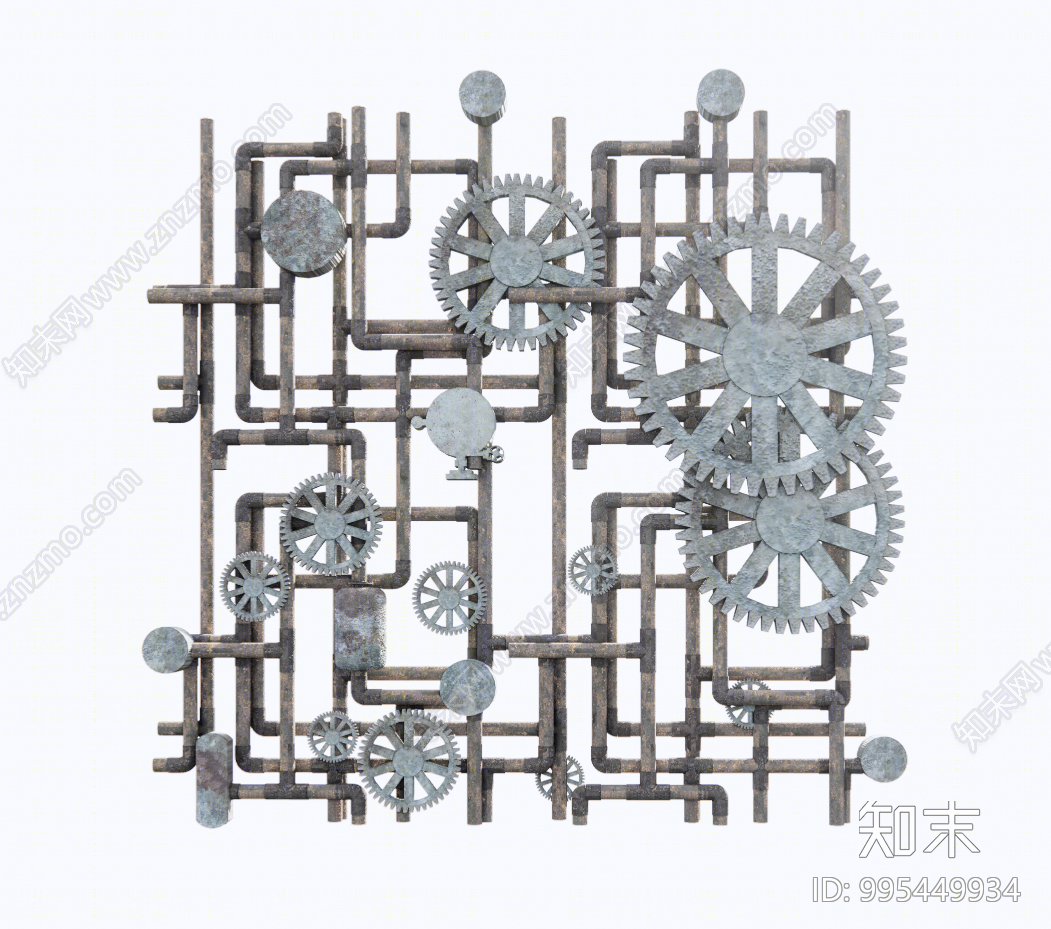 工业风管道零件SU模型下载【ID:995449934】