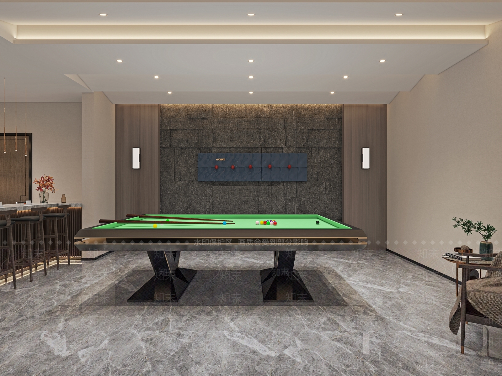 新中式棋牌室3D模型下载【ID:995454917】