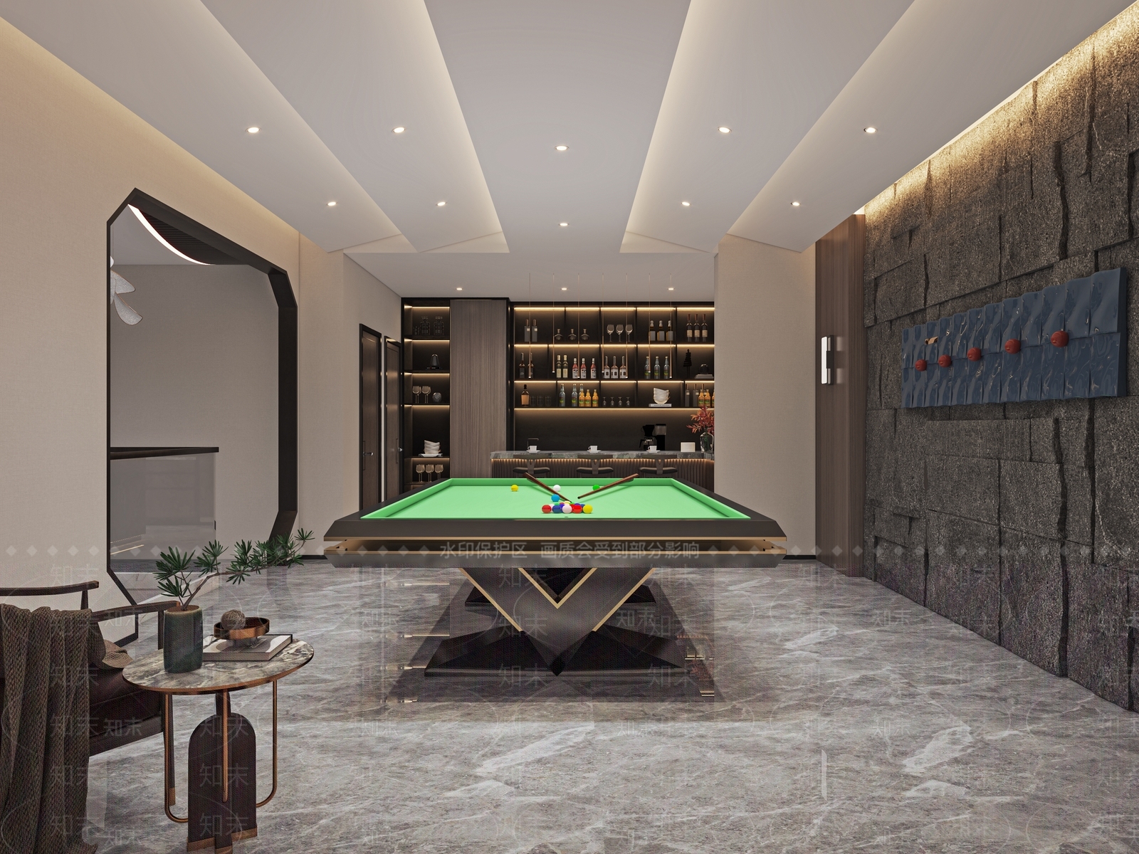 新中式棋牌室3D模型下载【ID:995454917】
