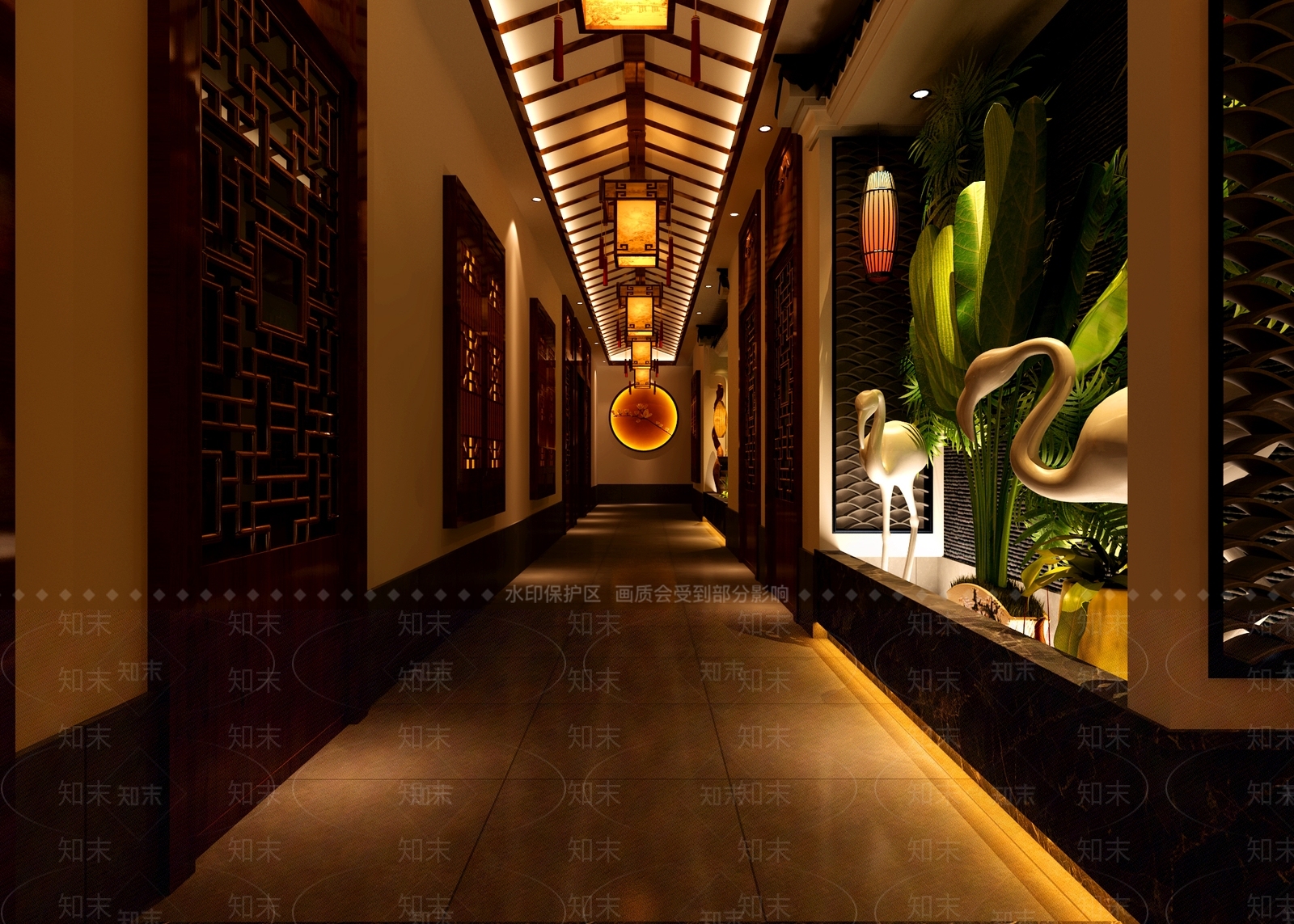 中式足浴会所3D模型下载【ID:795457112】