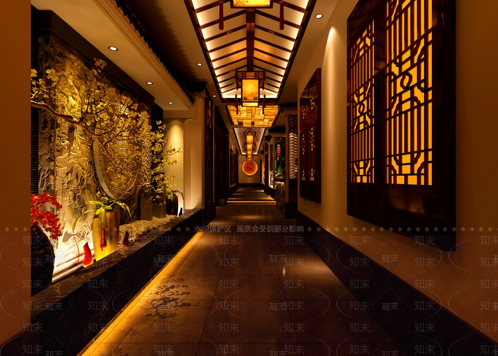 中式足浴会所3D模型下载【ID:795457112】