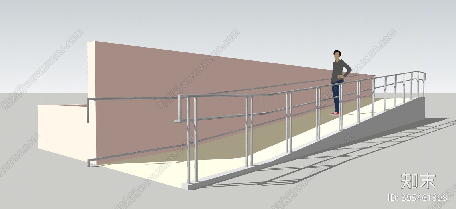 现代无障碍坡道SU模型下载【ID:395461398】