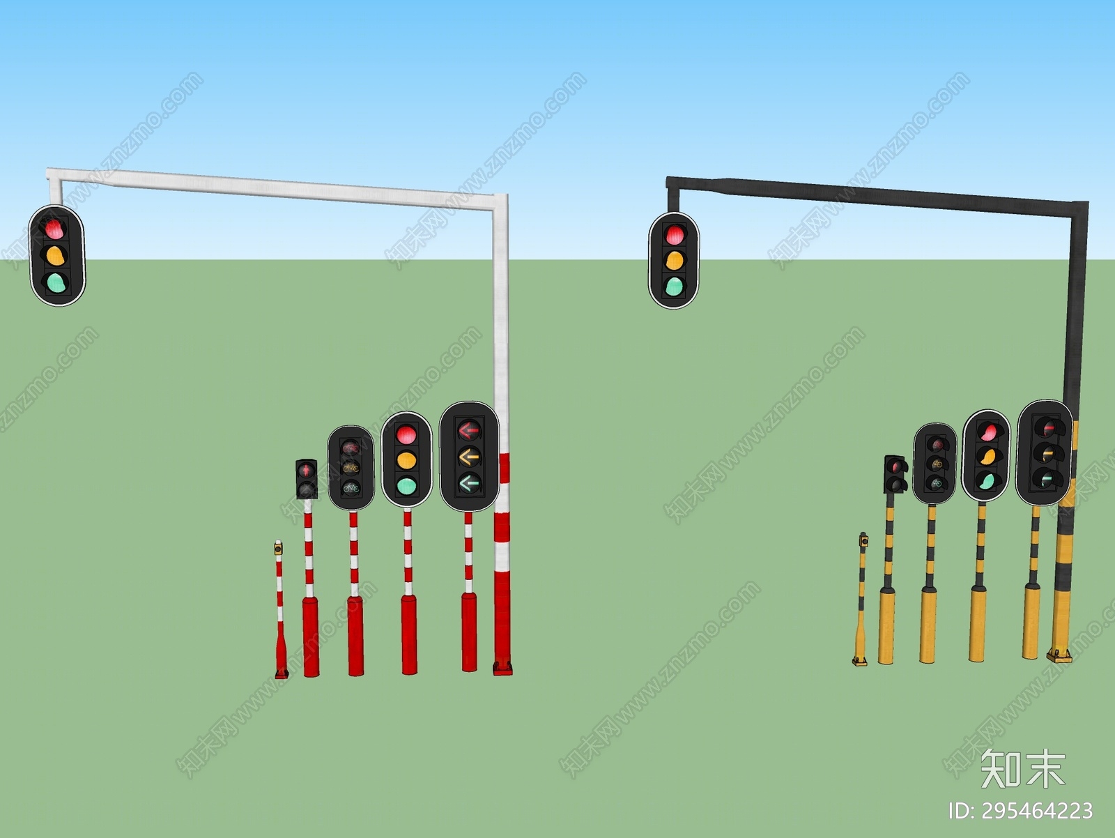 现代交通信号灯SU模型下载【ID:295464223】