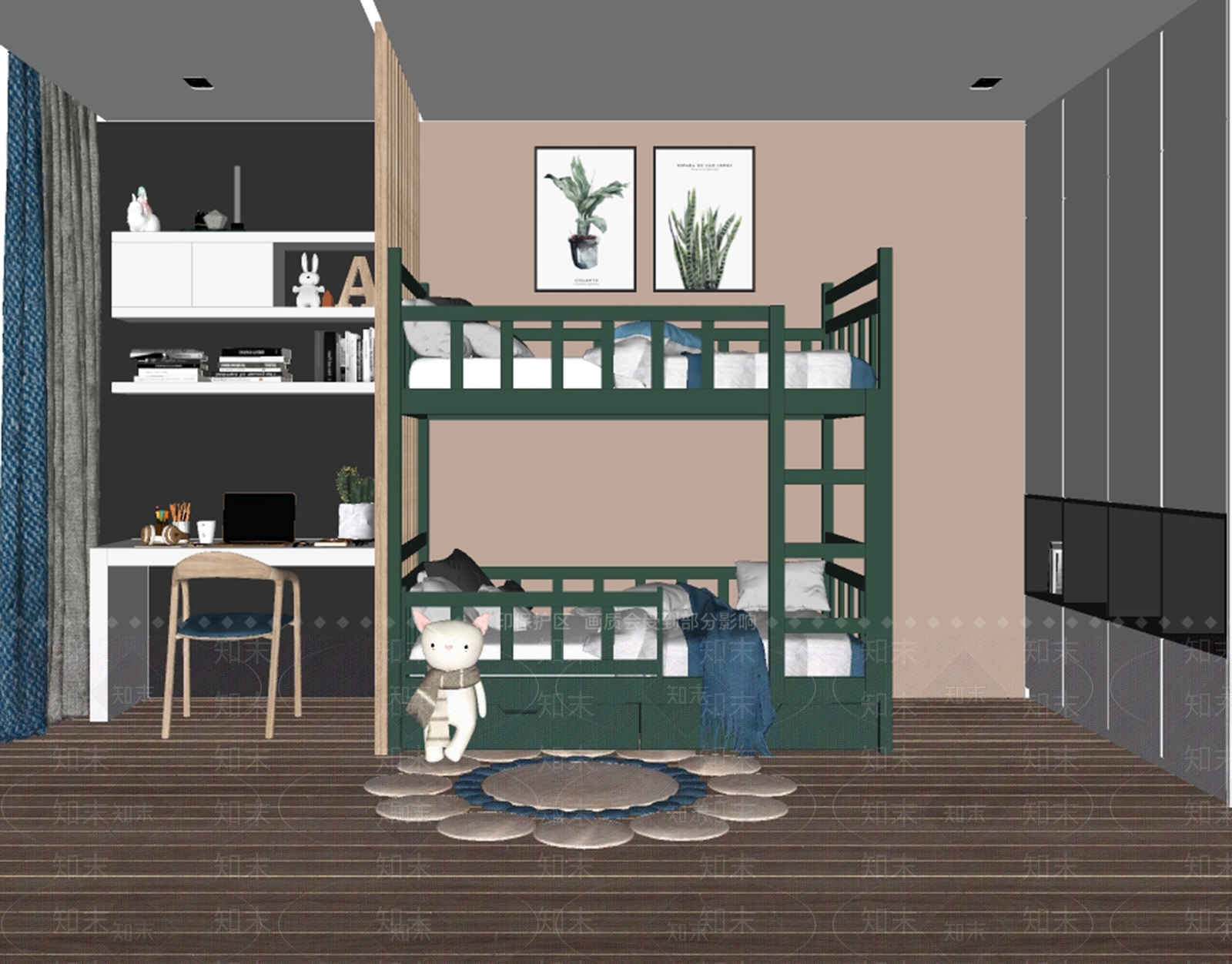 欧式儿童房SU模型下载【ID:895465819】