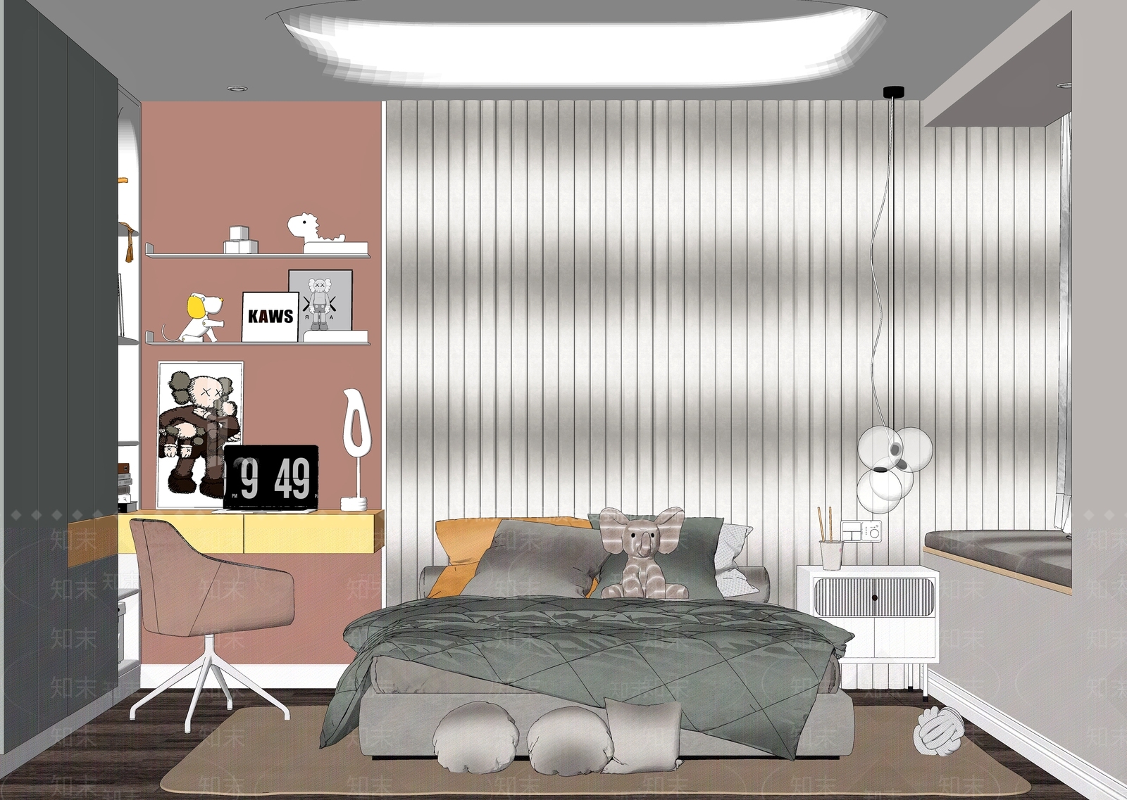 现代儿童房SU模型下载【ID:895477836】