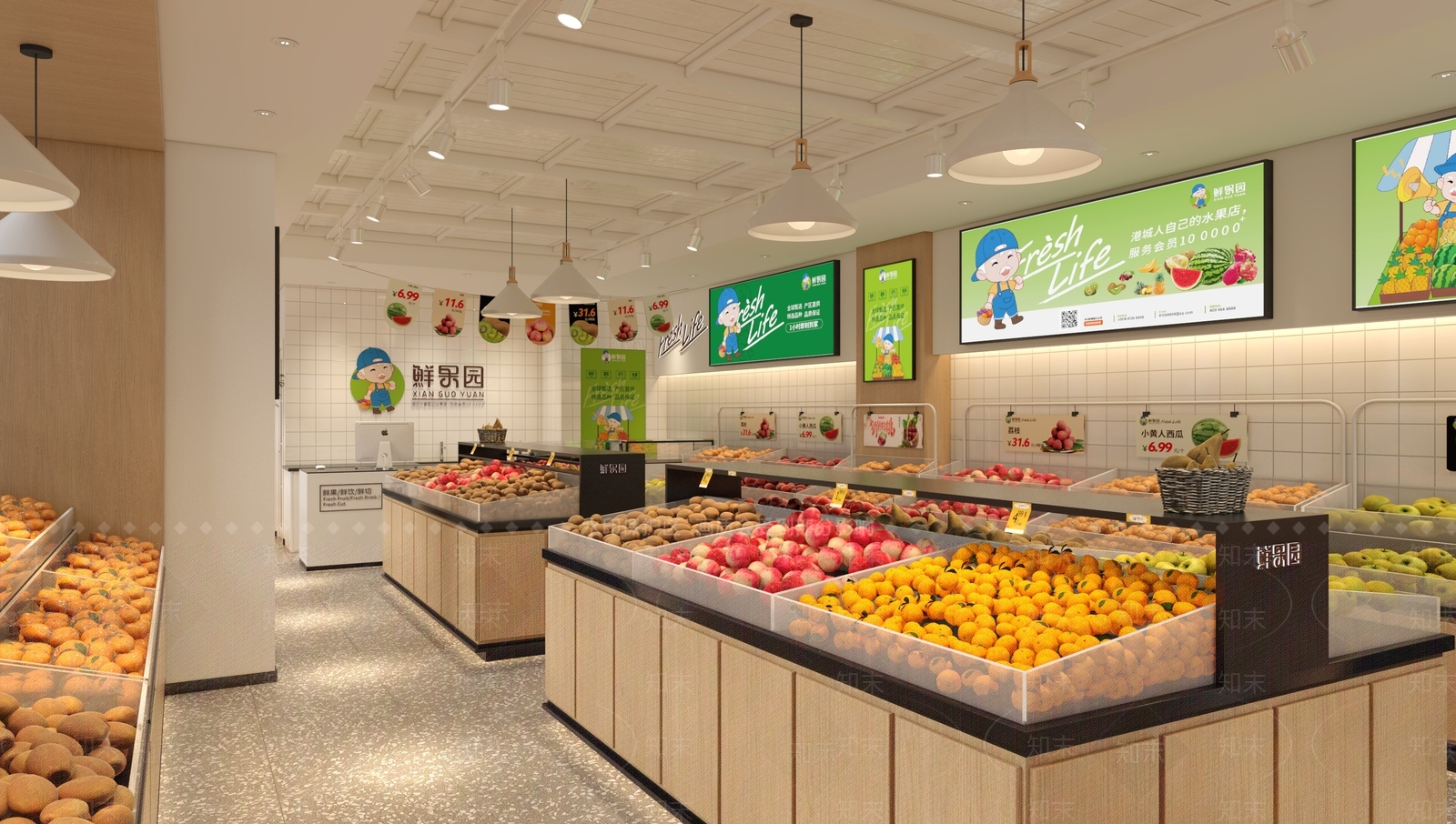 现代水果店3D模型下载【ID:695480366】