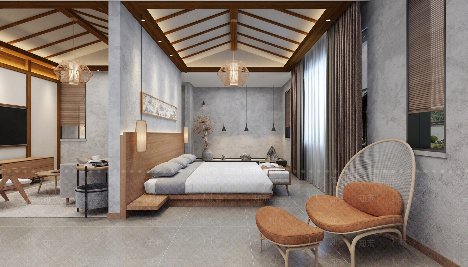 侘寂民宿3D模型下载【ID:995491623】