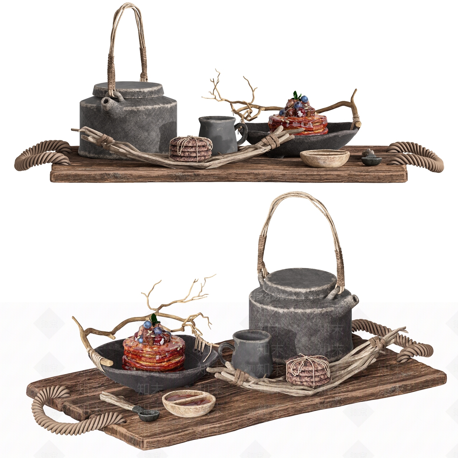 新中式茶具3D模型下载【ID:195492611】