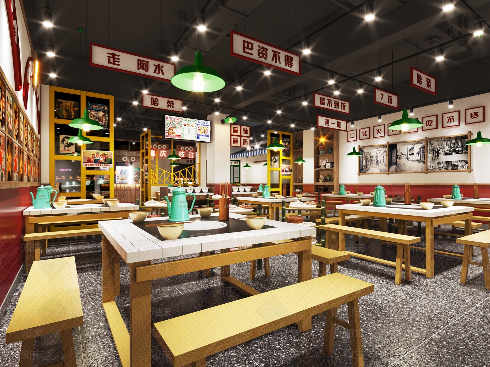 新中式火锅店3D模型下载【ID:395496248】
