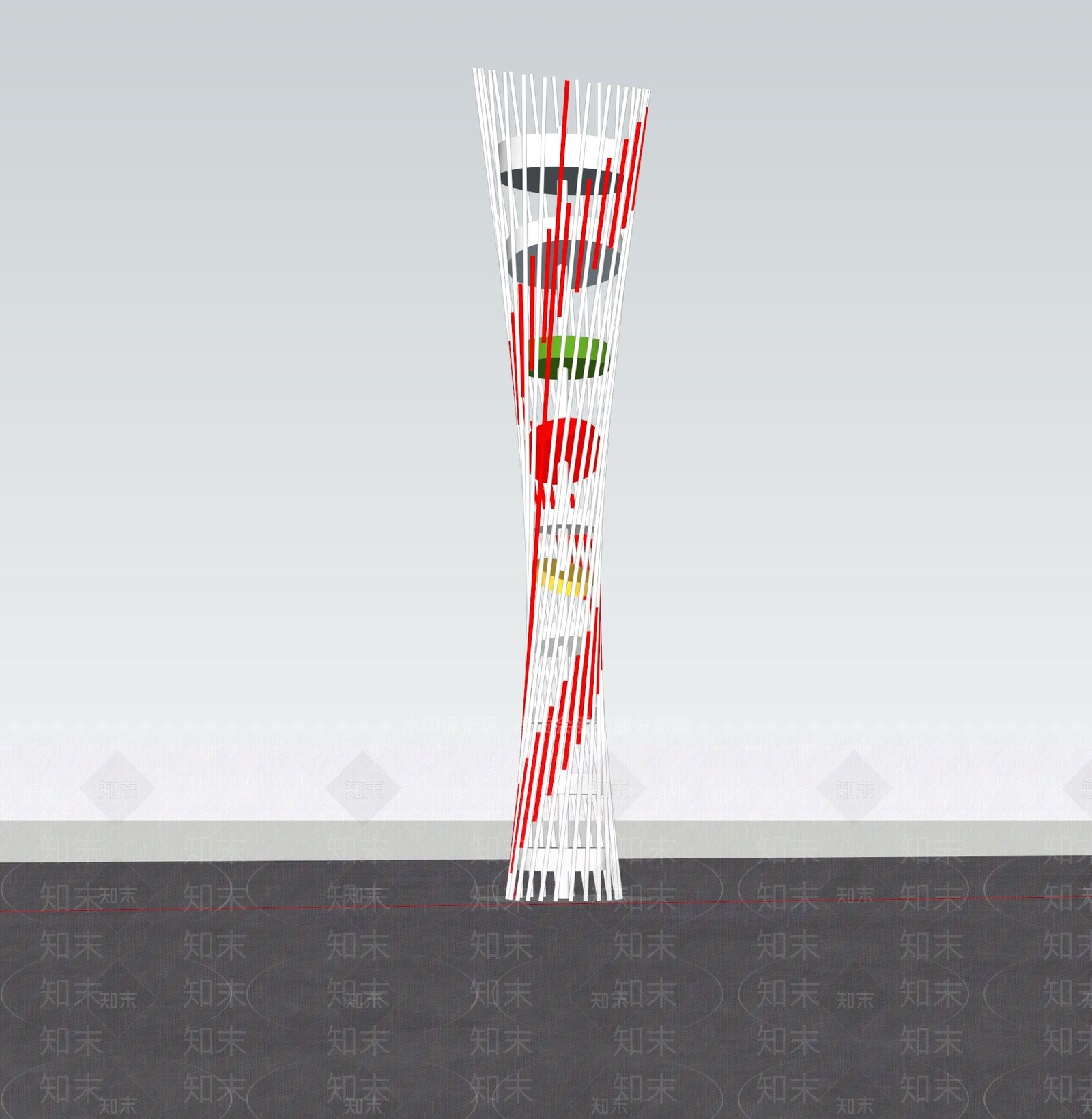 现代景观柱SU模型下载【ID:695499627】