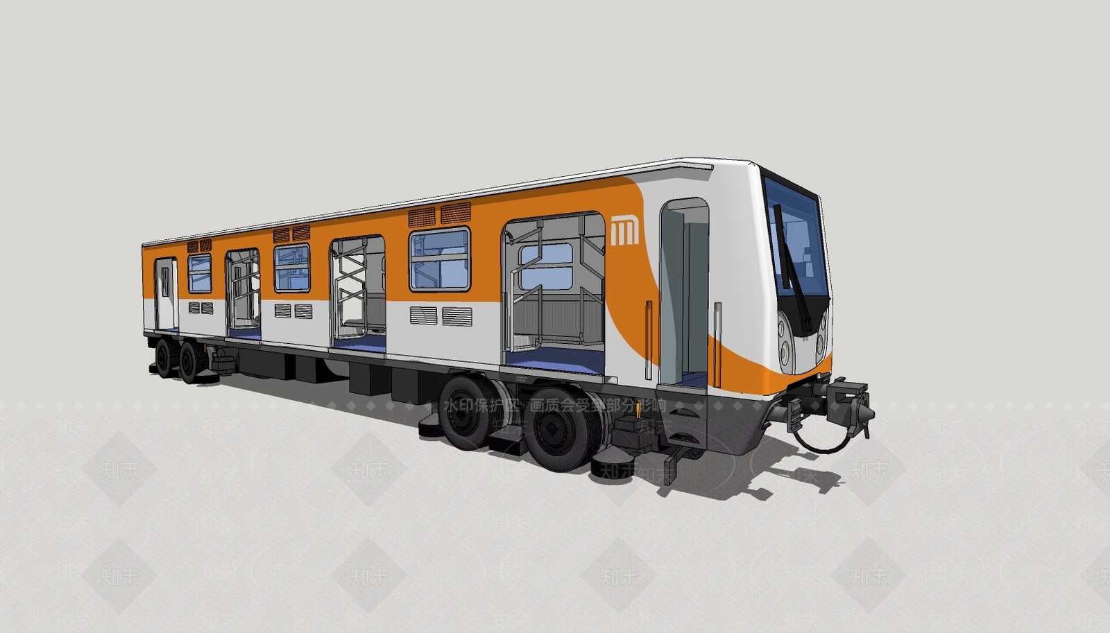 现代轨道车SU模型下载【ID:595506724】