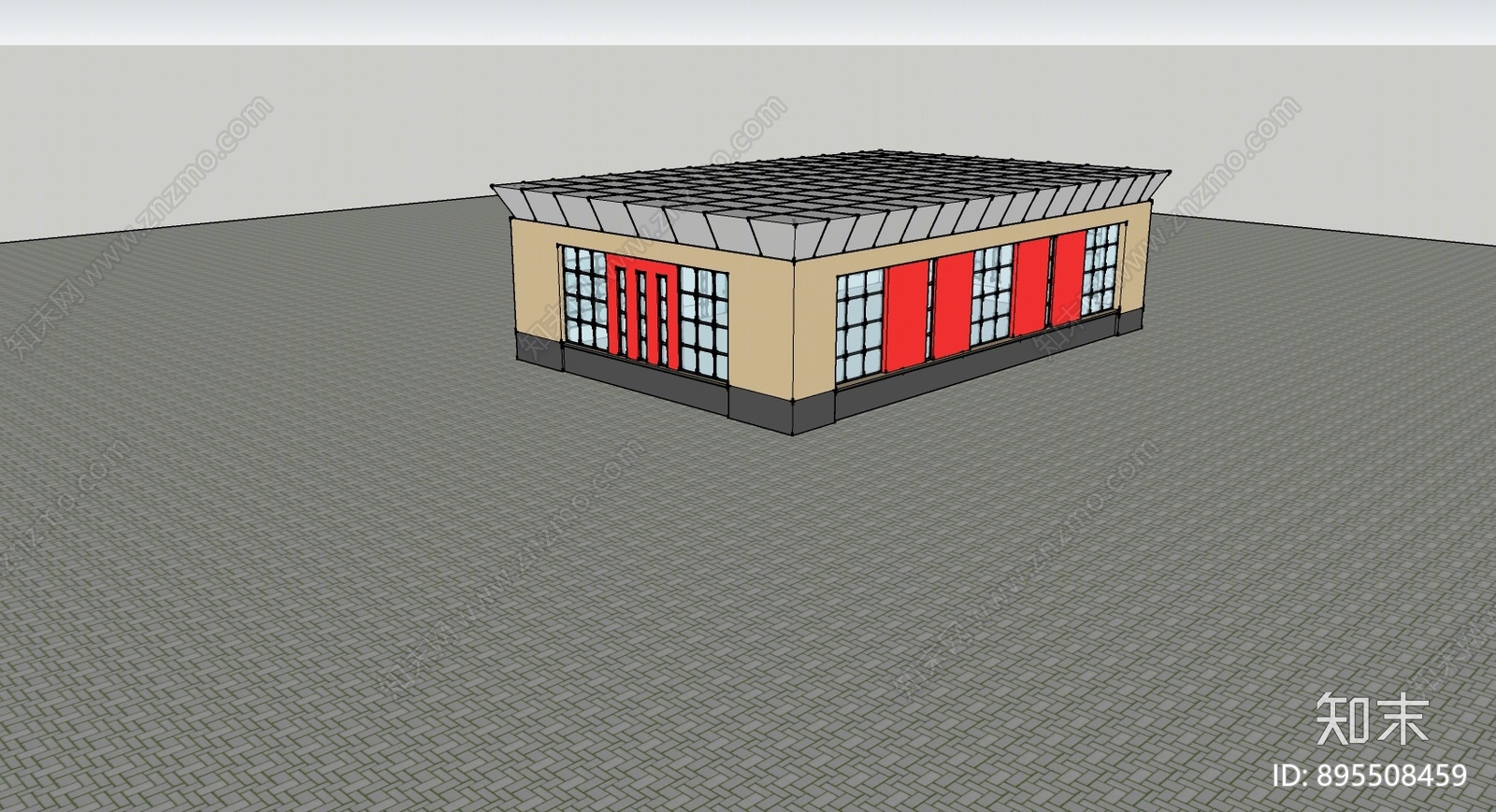 现代小公建SU模型下载【ID:895508459】