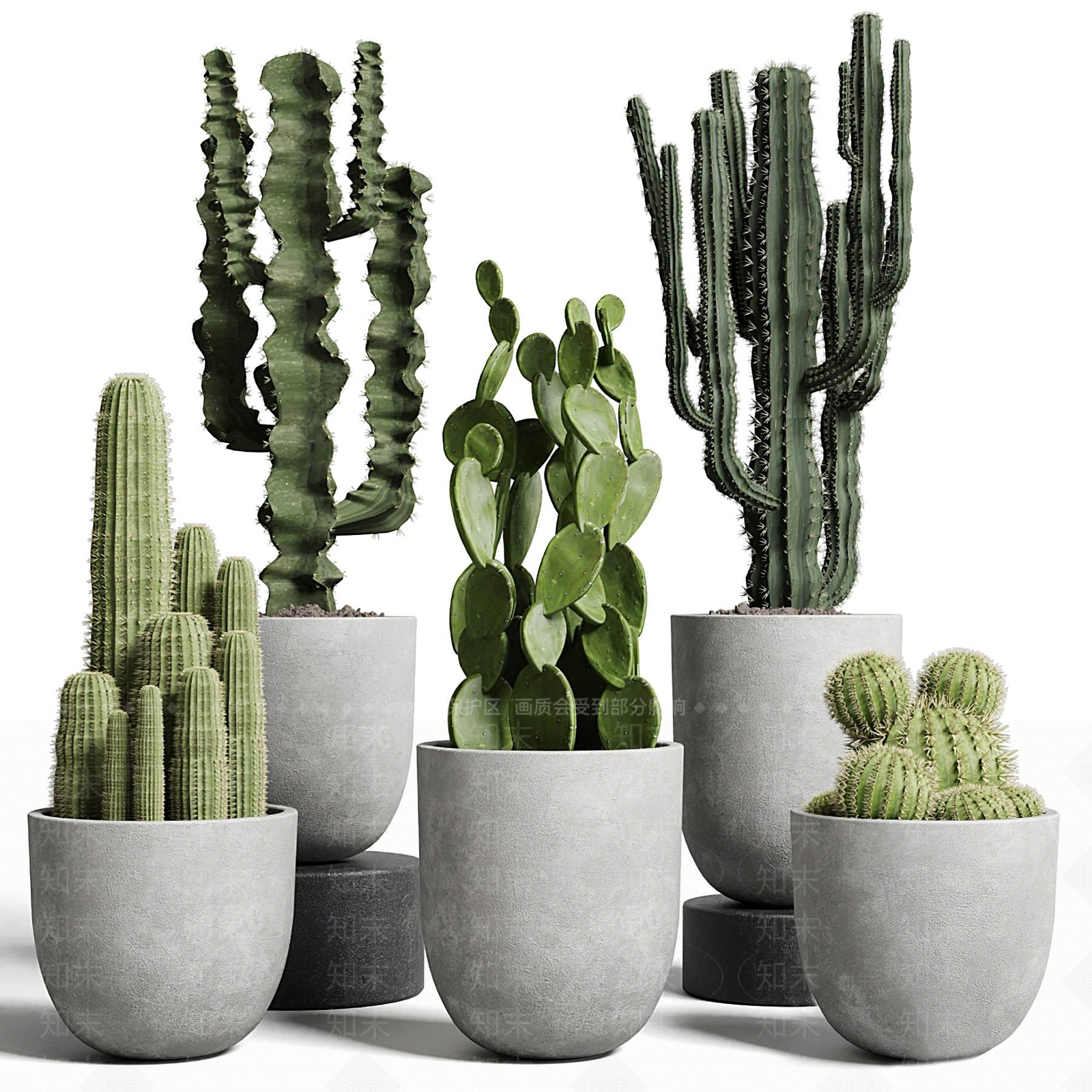 现代绿植盆栽SU模型下载【ID:195513861】