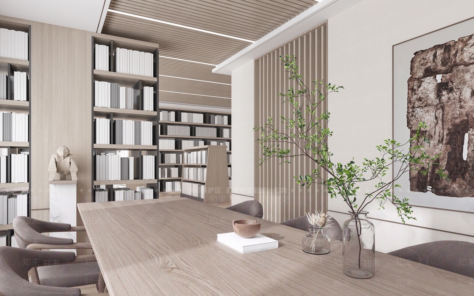 新中式图书馆3D模型下载【ID:995516952】