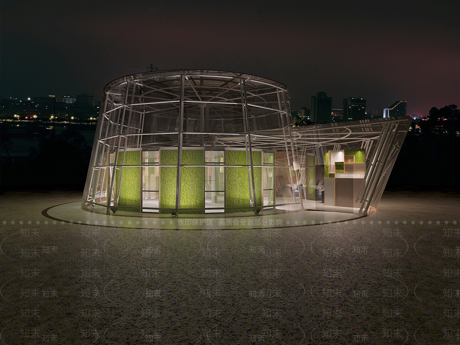 现代展厅外观3D模型下载【ID:595540484】