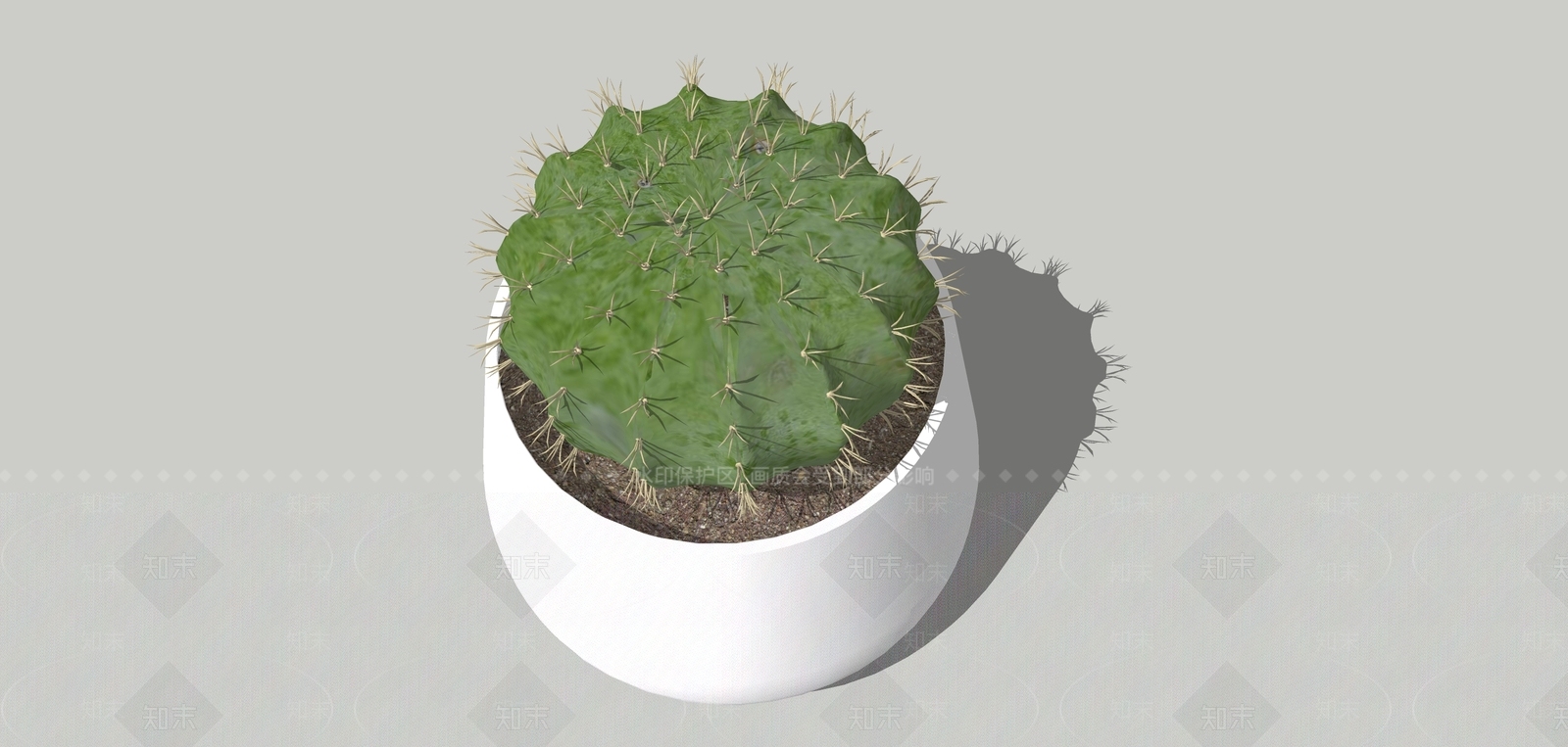 现代绿植盆栽SU模型下载【ID:195544894】
