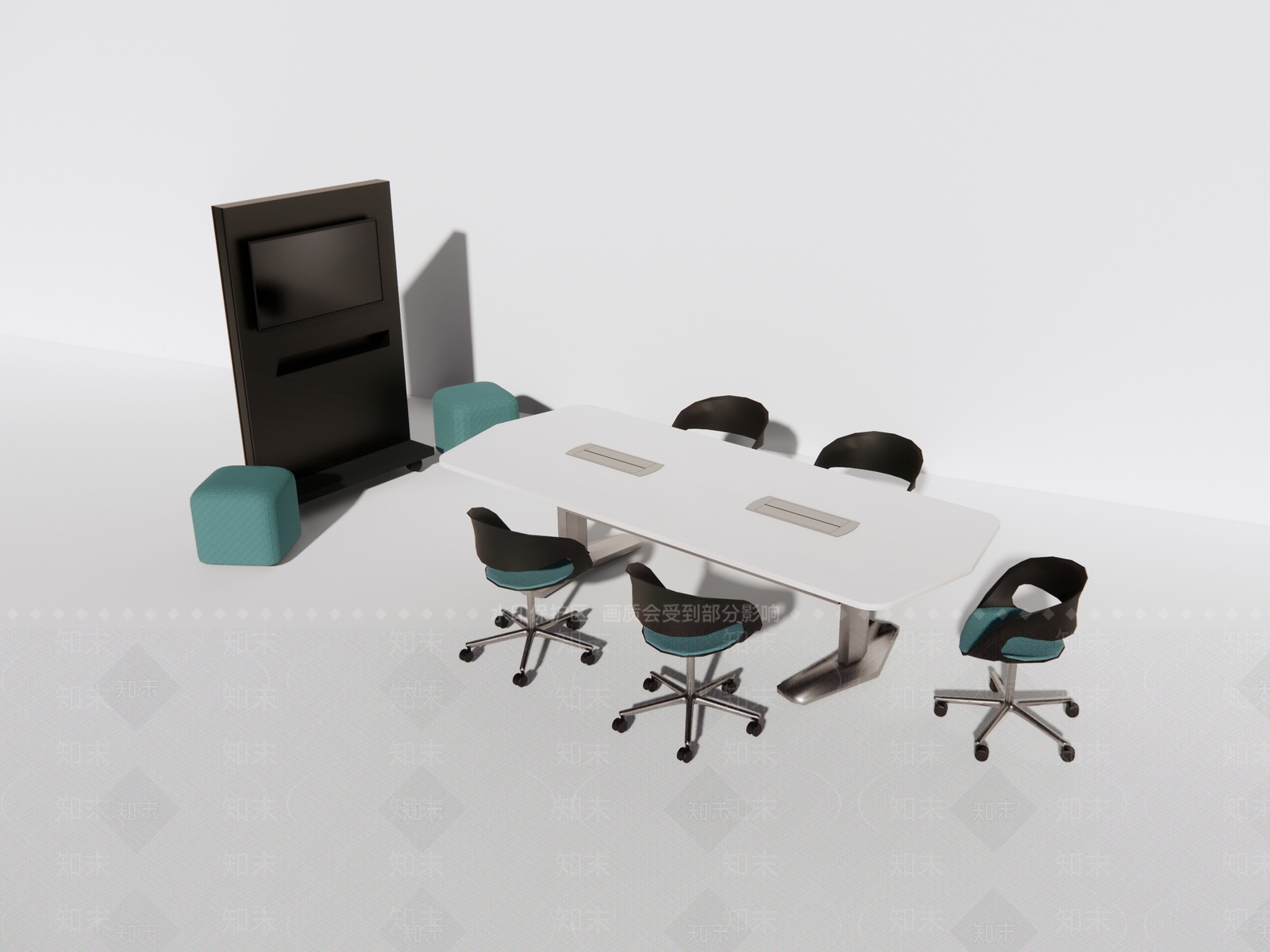 现代会议桌SU模型下载【ID:795549198】