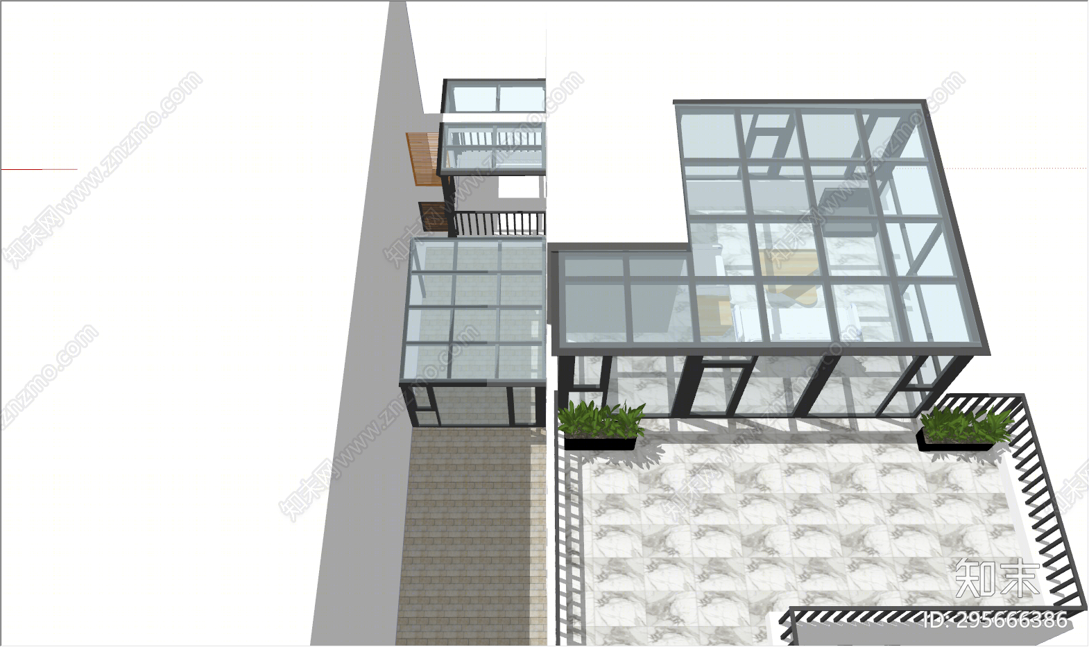 现代风格阳光房SU模型下载【ID:295666386】