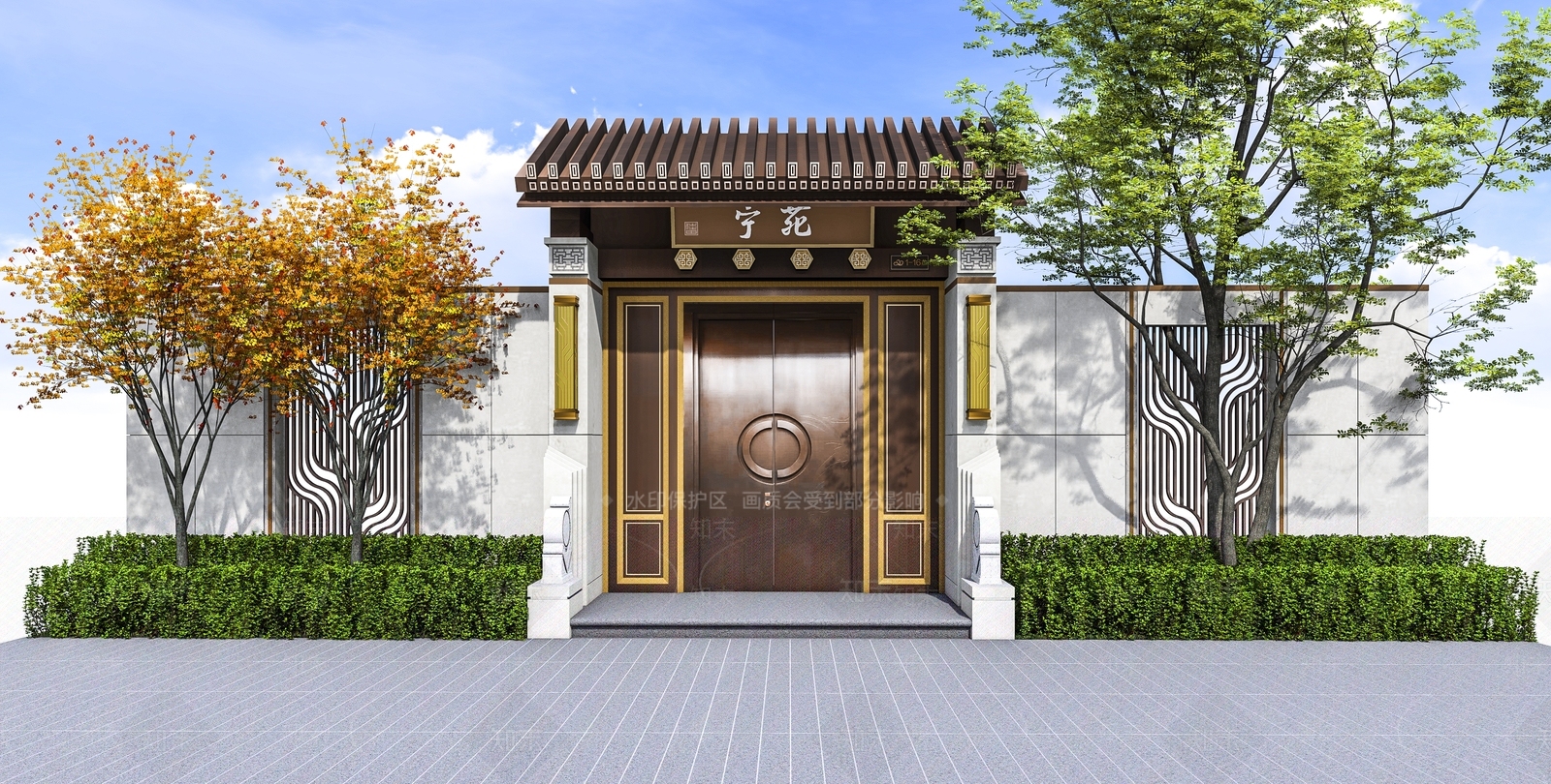中式大门SU模型下载【ID:895558313】