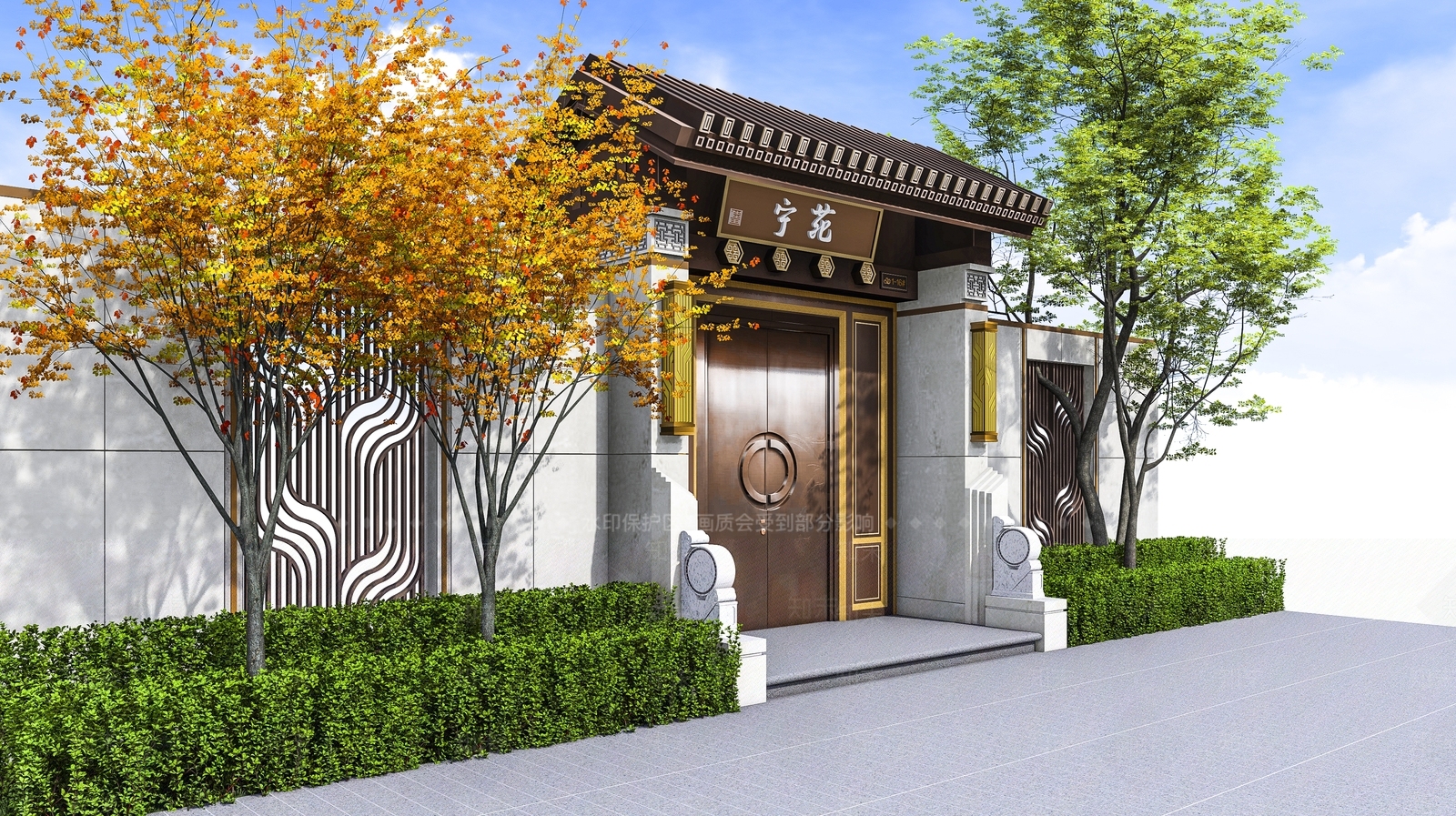 中式大门SU模型下载【ID:895558313】