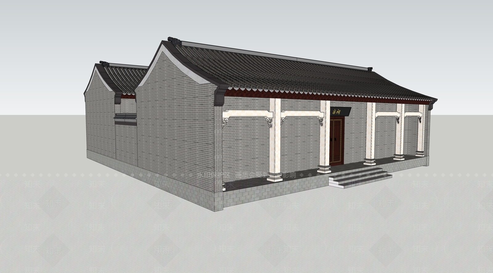 中式四合院SU模型下载【ID:395561248】