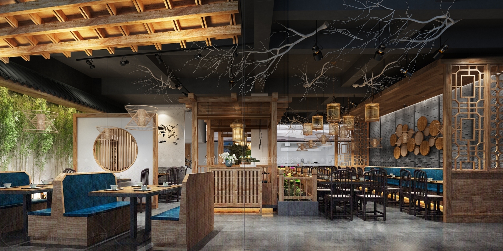 新中式火锅店3D模型下载【ID:395565250】