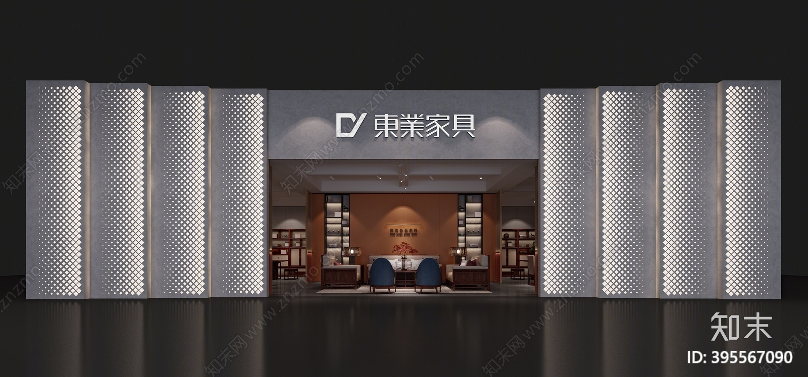 新中式家居专卖店3D模型下载【ID:395567090】