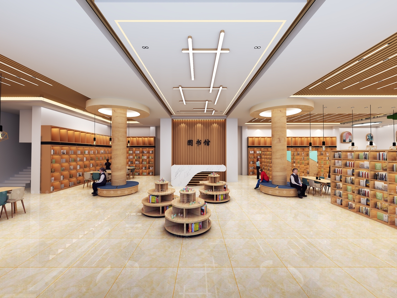 现代图书馆3D模型下载【ID:995577924】