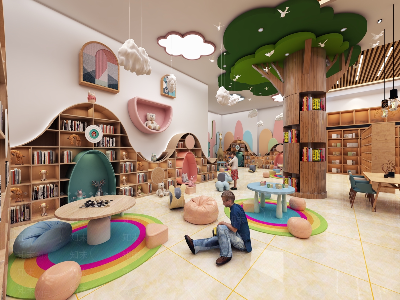 现代图书馆3D模型下载【ID:995577924】