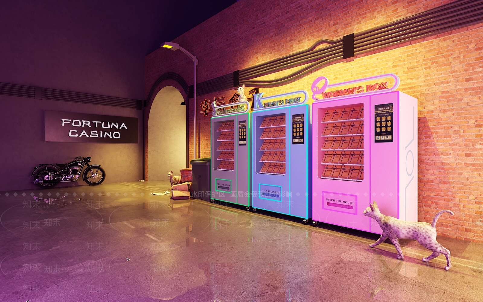 美式商业街3D模型下载【ID:595578110】